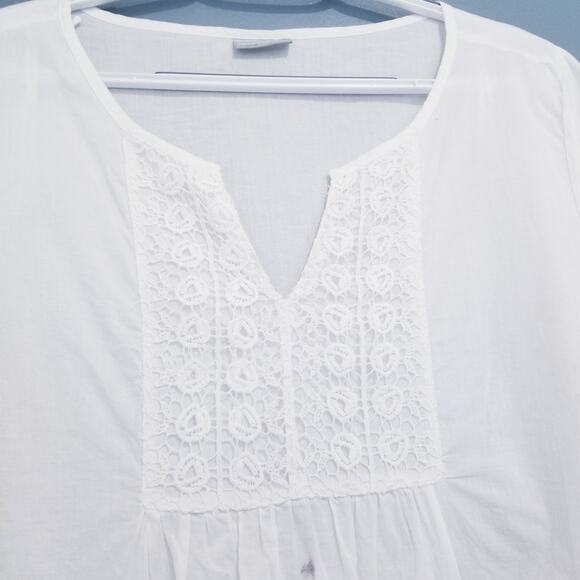 Laura Torelli Classic Bell Sleeves Crochet Embroidered Blouse - Picture 8 of 13